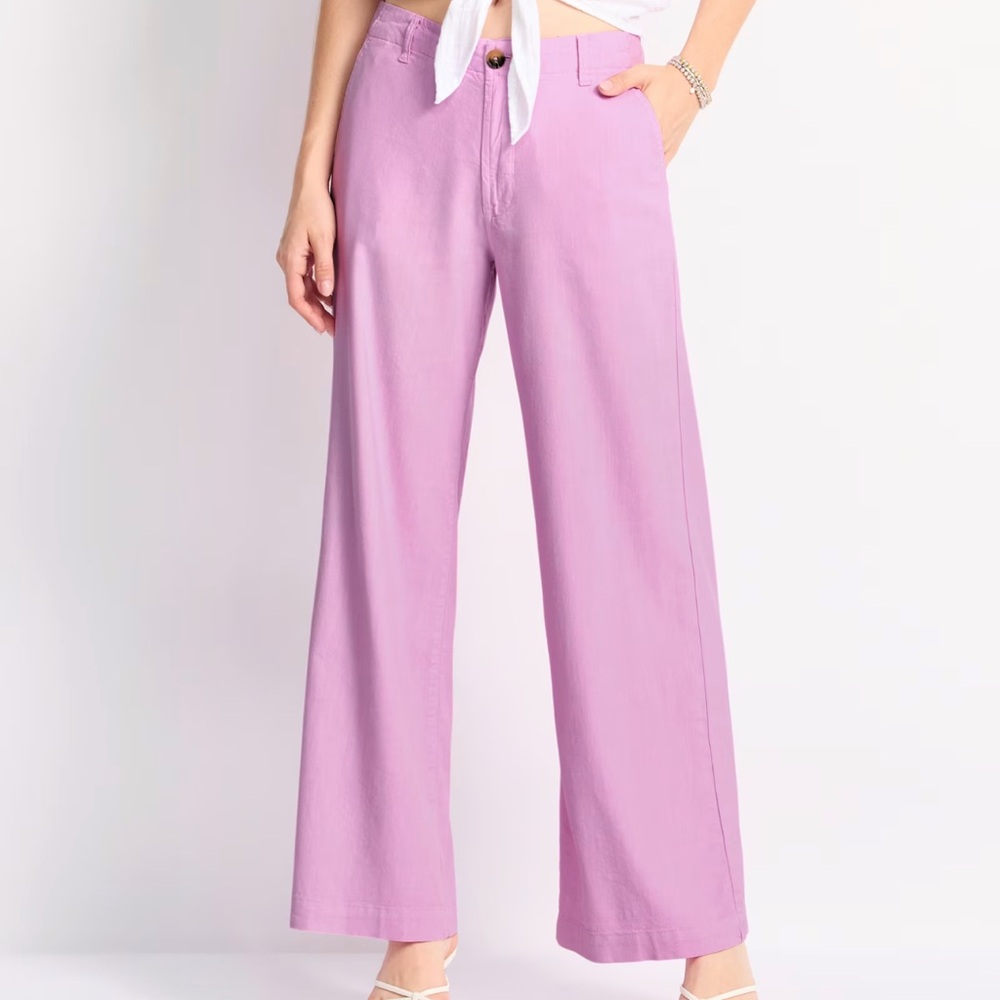 Kut from the Kloth Lavender Linen Wide Leg Pants
